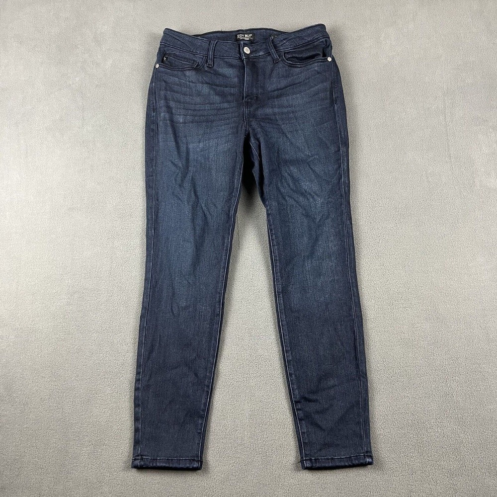 Judy Blue Skinny Fit Jeans Womens 11/30 Blue Dark Wash Stretch Denim Preppy